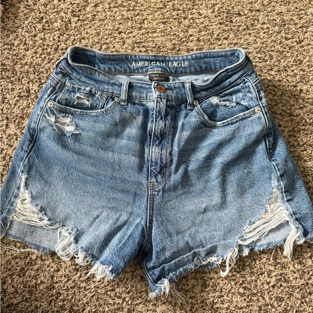 American Eagle Outfitters Distressed Blue Jean Shorts